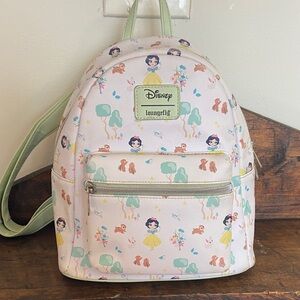 Loungefly Disney Snow White & The Seven Dwarfs Chibi Art Mini Backpack Used